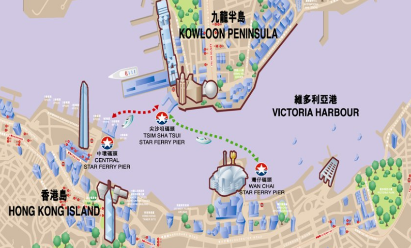star ferry hong kong plánek